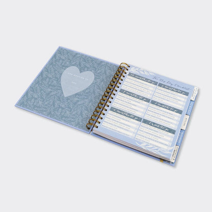 Powder Blue Wedding Planner Book | Undated Organiser with Gold Foil &amp; Checklists
