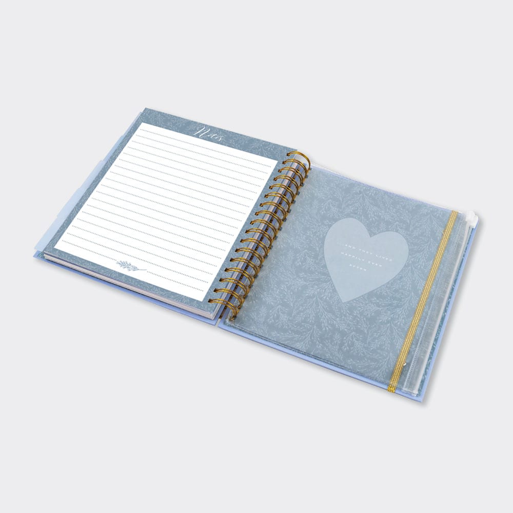 Powder Blue Wedding Planner Book | Undated Organiser with Gold Foil &amp; Checklists