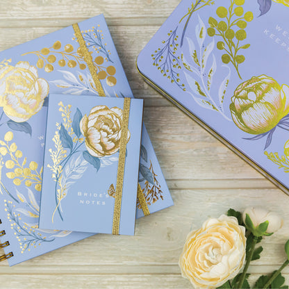 Powder Blue Wedding Planner Book | Undated Organiser with Gold Foil &amp; Checklists