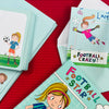 Girls football writing paper, lined with themed design