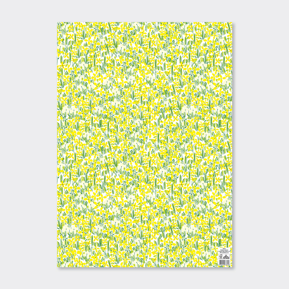 Gift Wrap Sheet  - Yellow Floral