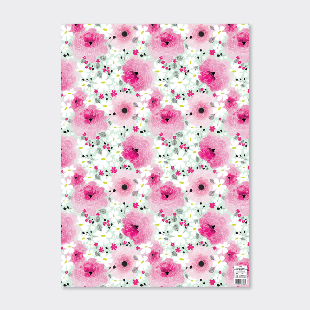 Gift Wrap Sheet  -Pink Floral