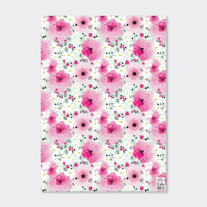 Gift Wrap Sheet  -Pink Floral