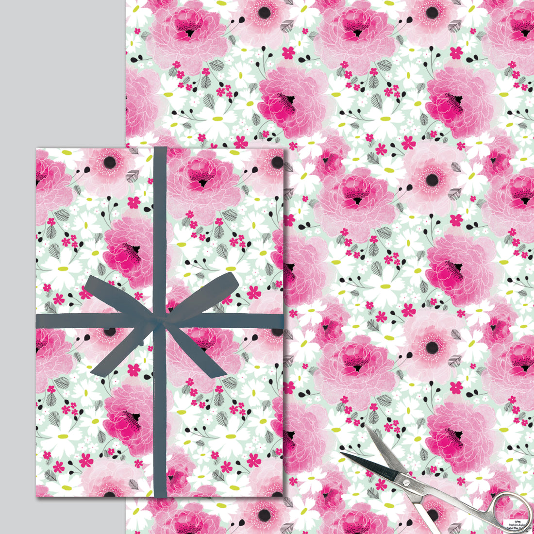 Gift Wrap Sheet  -Pink Floral
