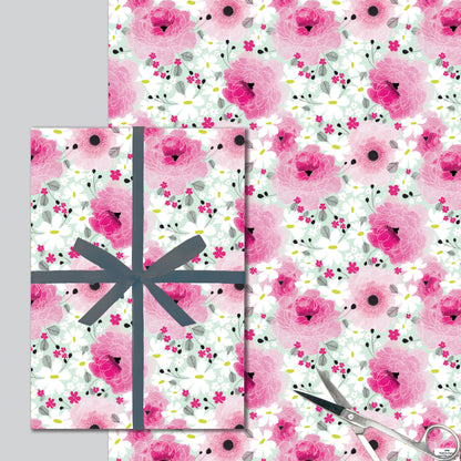 Gift Wrap Sheet  -Pink Floral