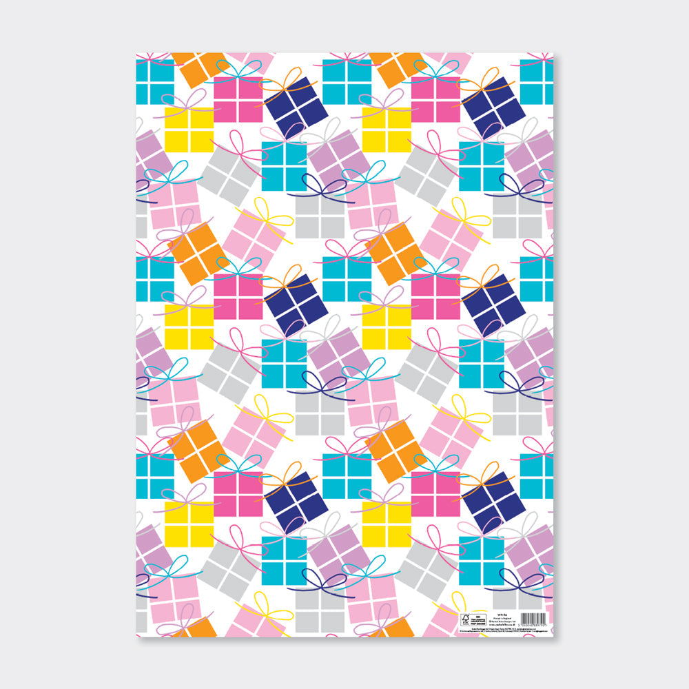 Gift Wrap Sheet - Presents With Bows