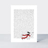 Almond - Blank/Dog In The Snow With Scarf Christmas Card