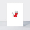 Almond - For You/Cat In Stocking Christmas Card