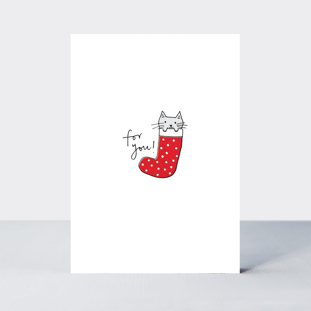 Almond - For You/Cat In Stocking Christmas Card