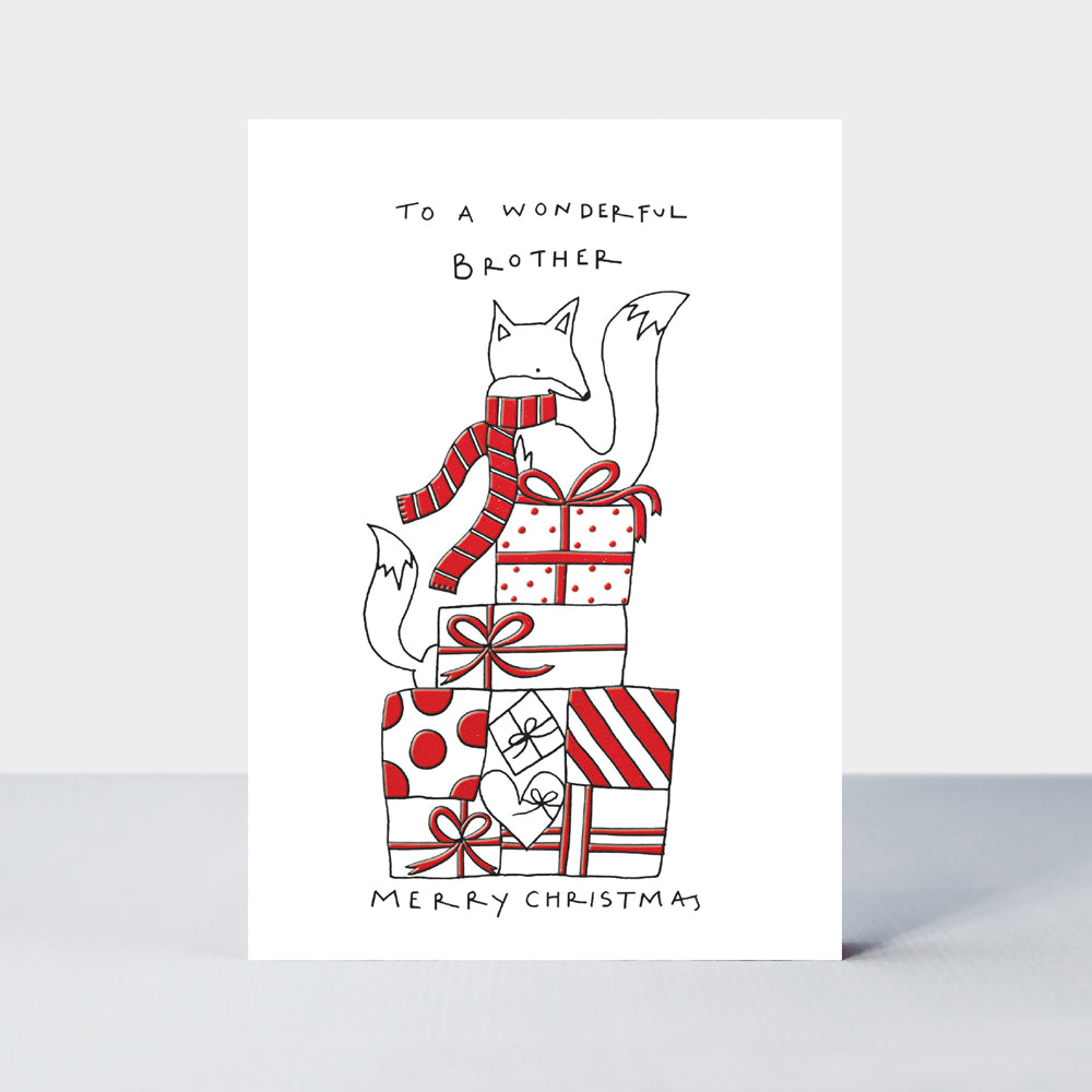 Almond - Brother/Fox/Presents Christmas Card