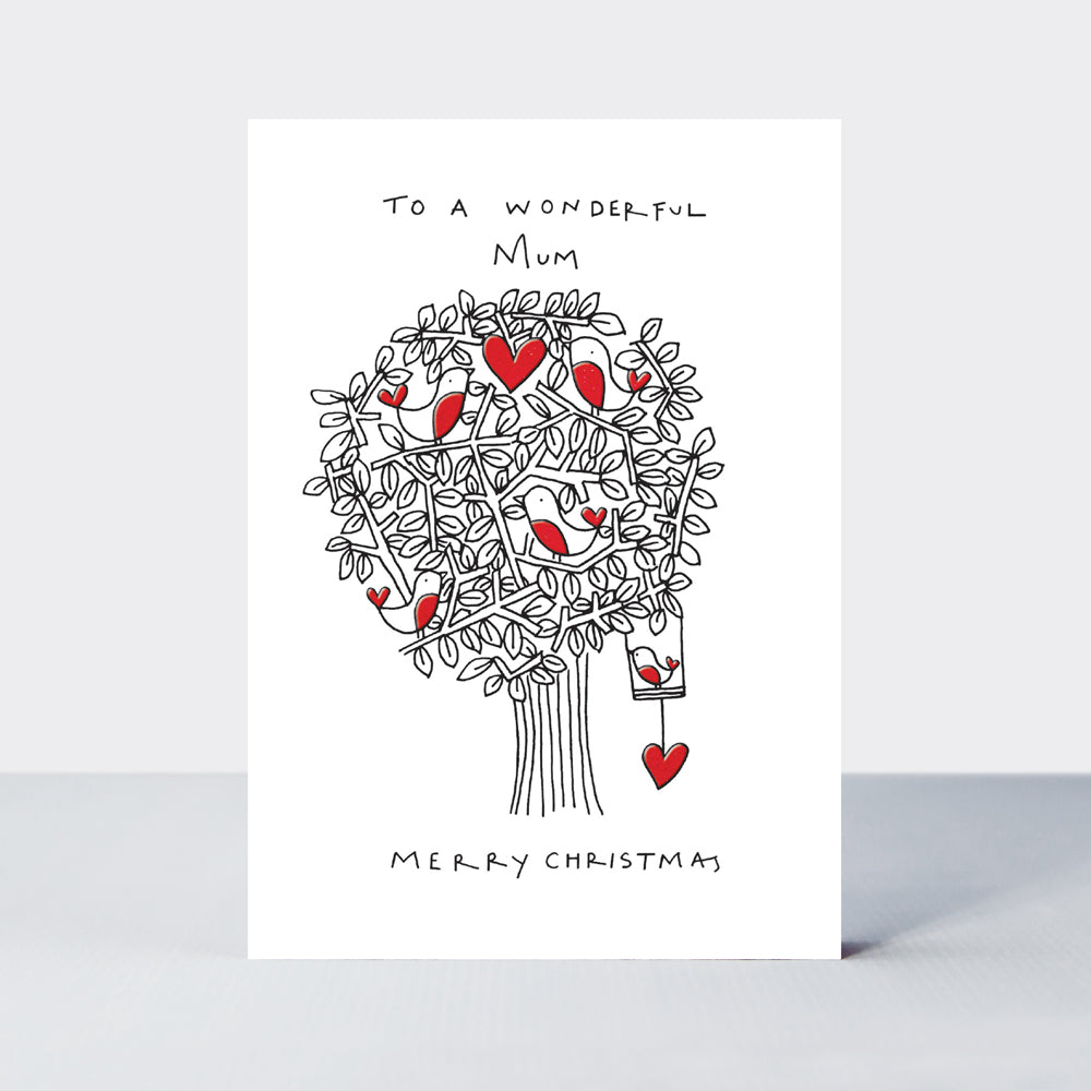 Almond - Mum/Tree Of Robins Christmas Card
