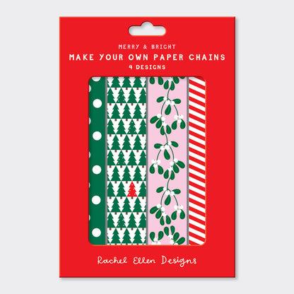 Paper Chain Kit - Christmas Trees, Mistletoe and Spots &amp; Stripes