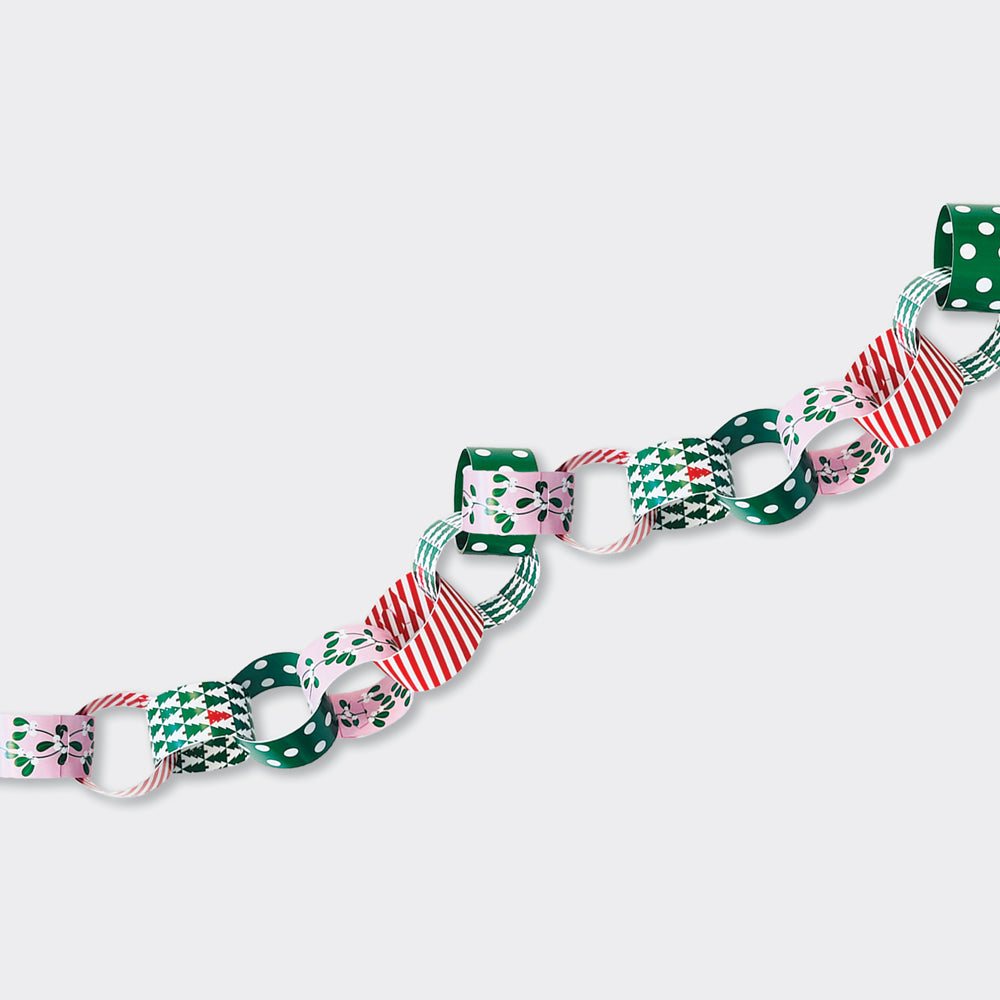 Paper Chain Kit - Christmas Trees, Mistletoe and Spots &amp; Stripes