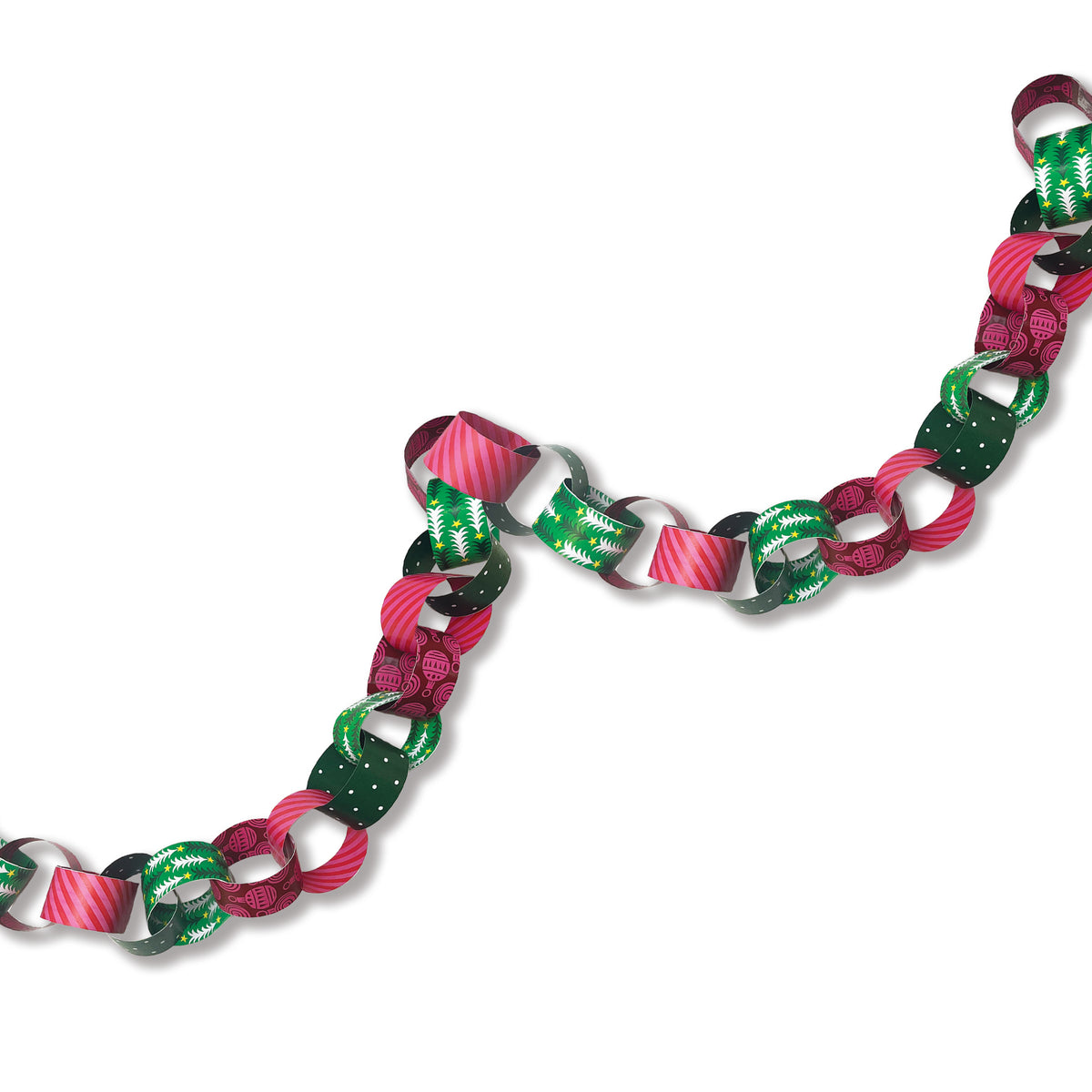 Christmas Paper Chain Kit - Trees &amp; Baubles