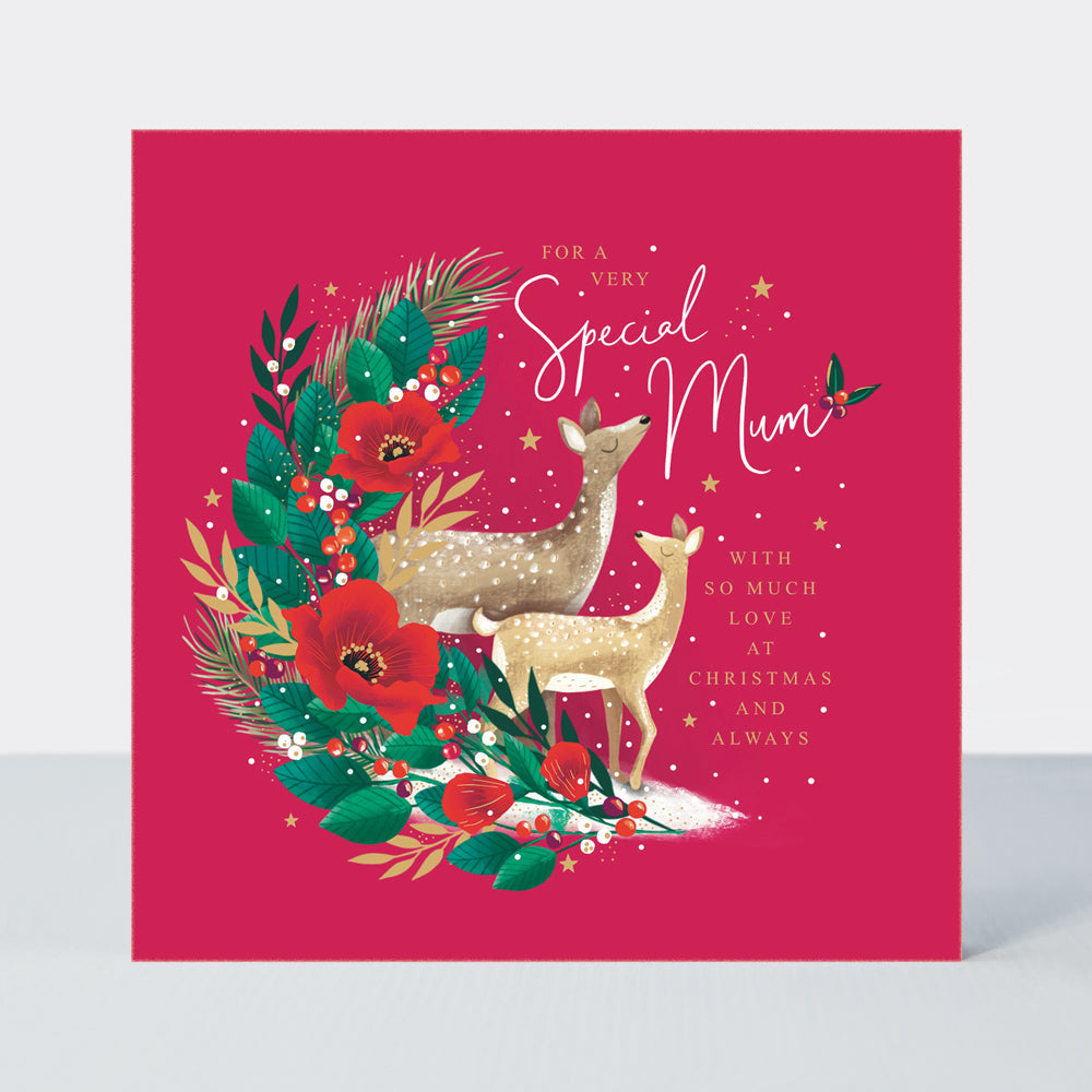 Cosy Christmas - Special Mum/Reindeer - Greetings Card