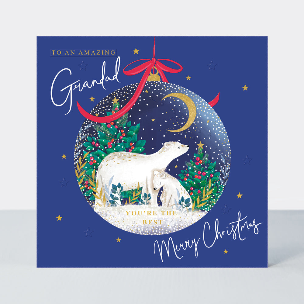 Cosy Christmas - Amazing Grandad/Polar Bears In A Bauble - Greetings Card