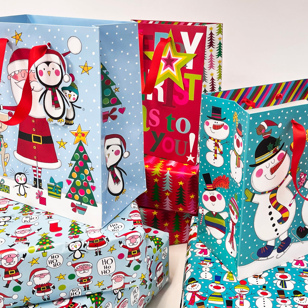 Christmas Medium Gift Bag - Snowmen