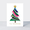 Christmas Card  - 'Tis The Season - Colourful Tree -Evergreen