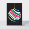 Christmas Card  - Christmas Wishes/Bauble -Evergreen