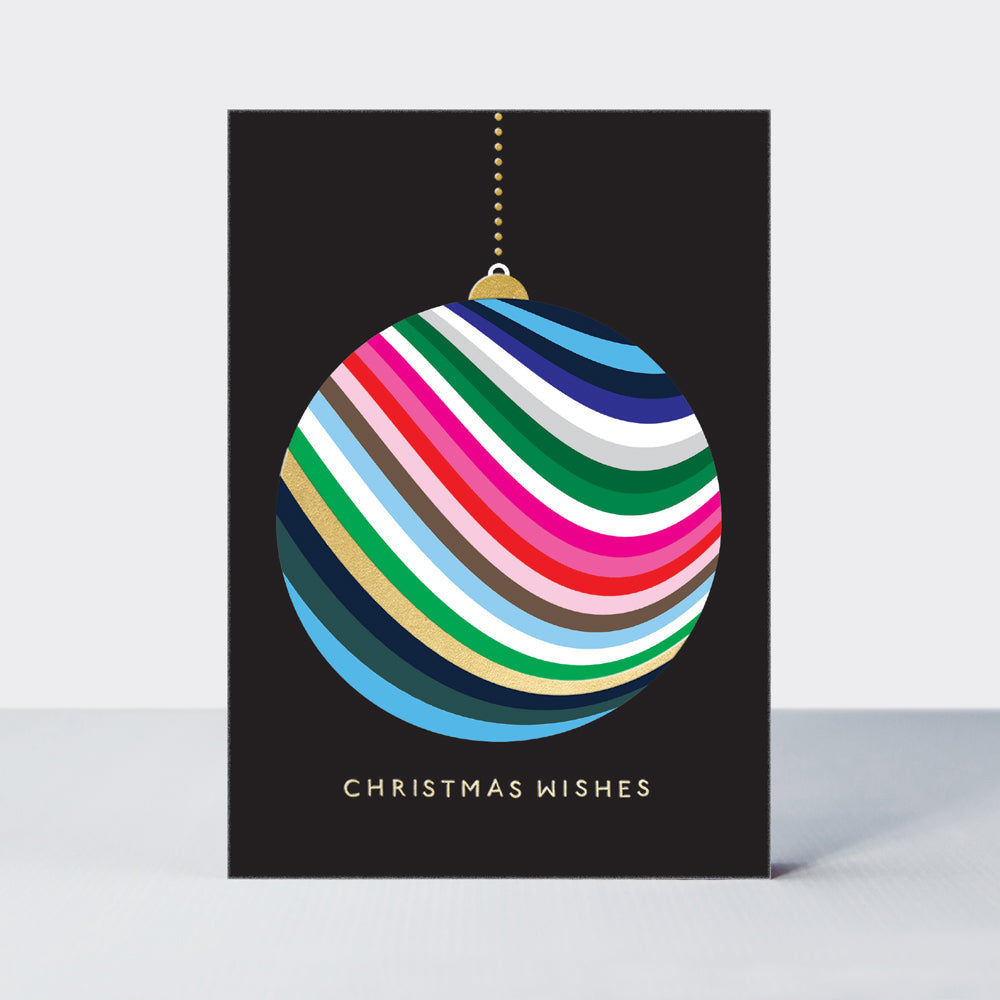 Christmas Card  - Christmas Wishes/Bauble -Evergreen