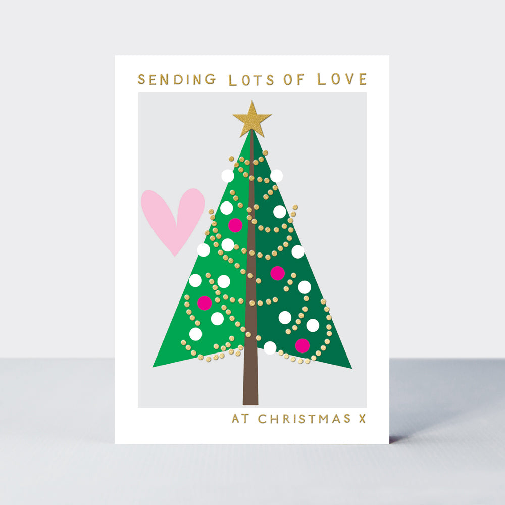 Christmas Card - Lots Of Love At Christmas/Tree -Evergreen