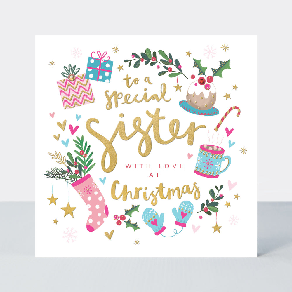 Mistletoe & Wine - Special Sister Christmas Card