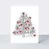 Mini Christmas Card Box - Contemporary Red & White Festive Designs - Set of 20