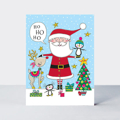 Rectangular Christmas Card Box - Santa &amp; Friends - Box of 20 Cards