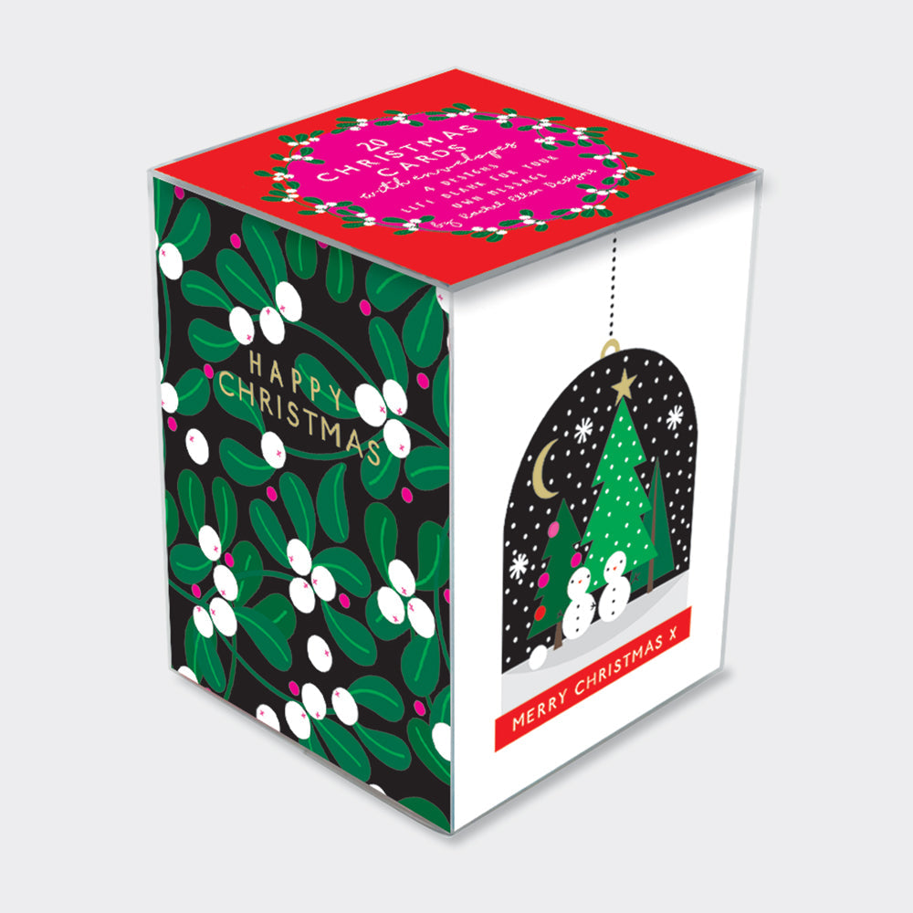 Mini Christmas Card Box - Bright Contemporary Festive Designs - Set of 20