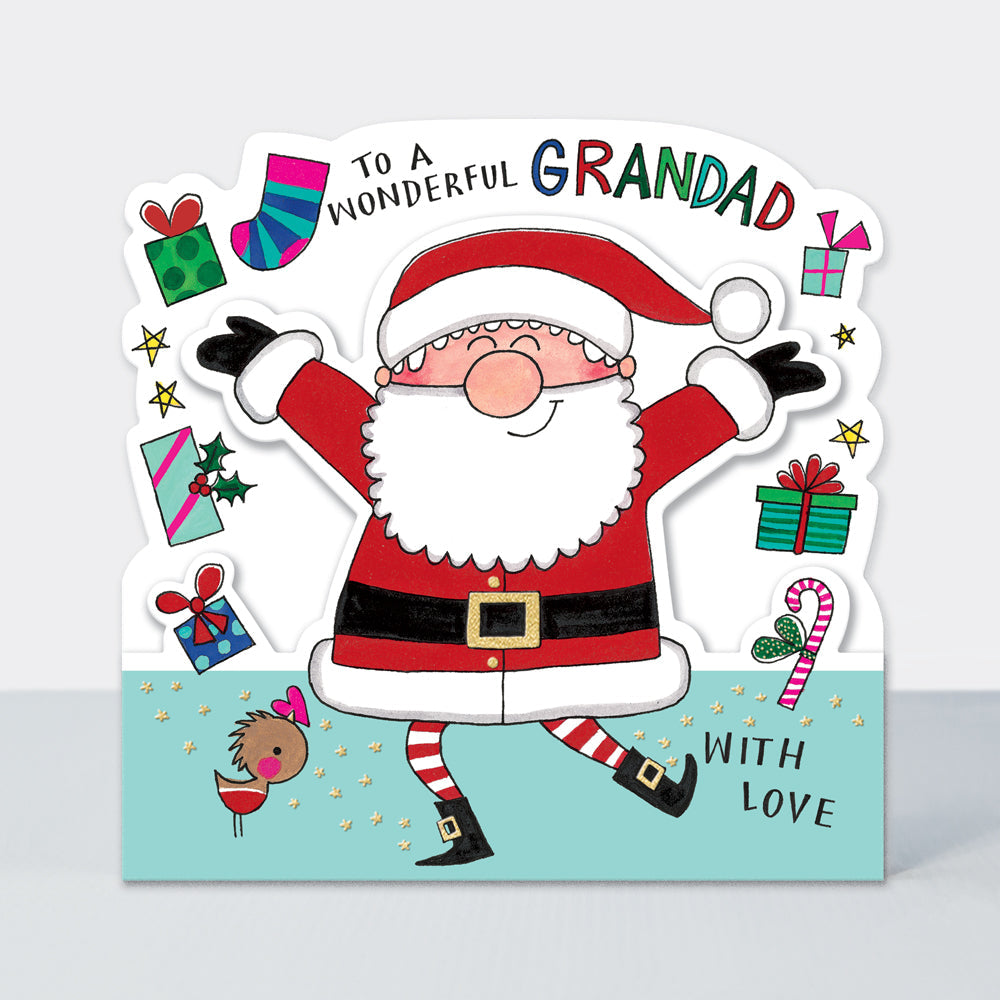 Christmas Card Side by Side - Wonderful Grandad/Santa