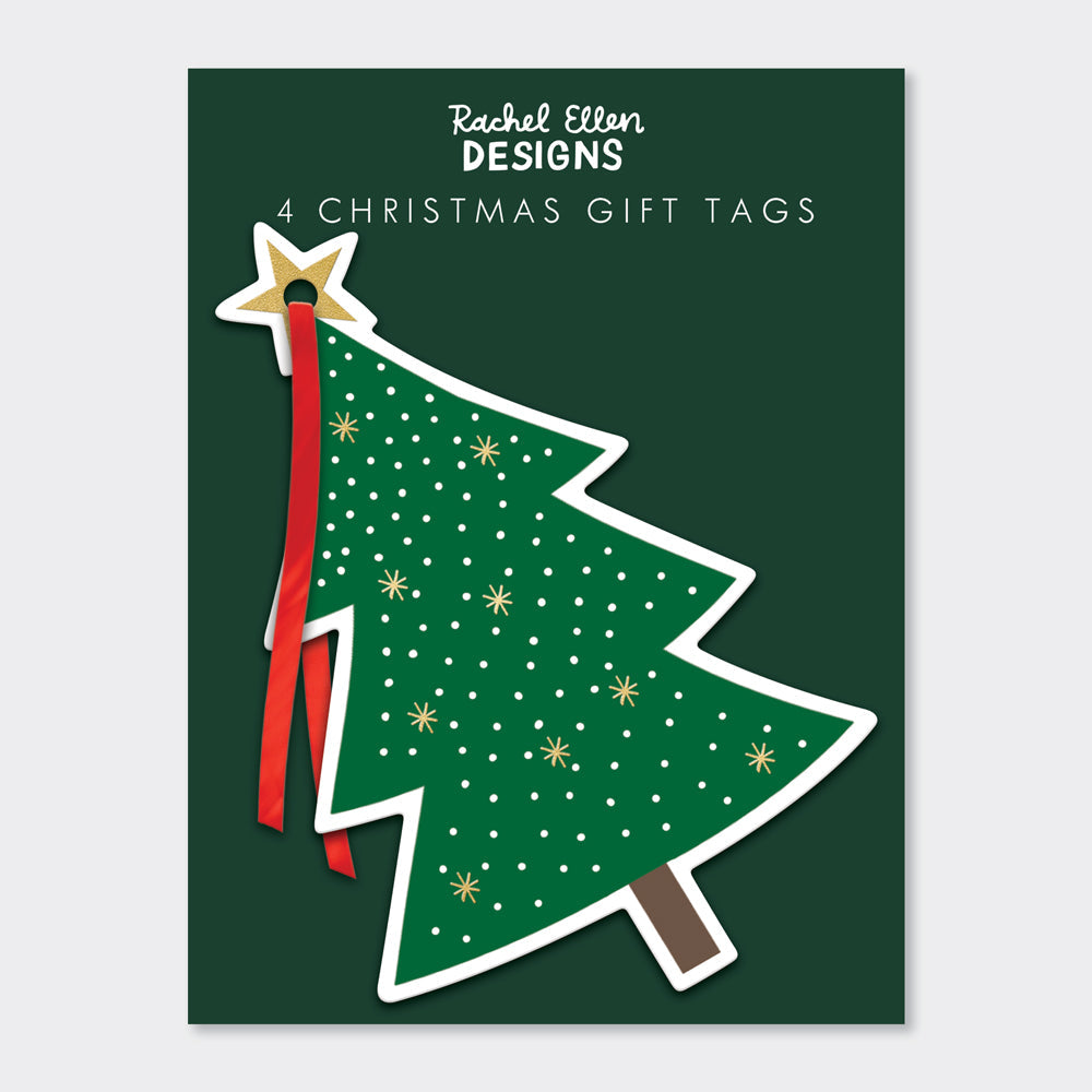 Pack of 4 Gift Tags - Christmas Tree