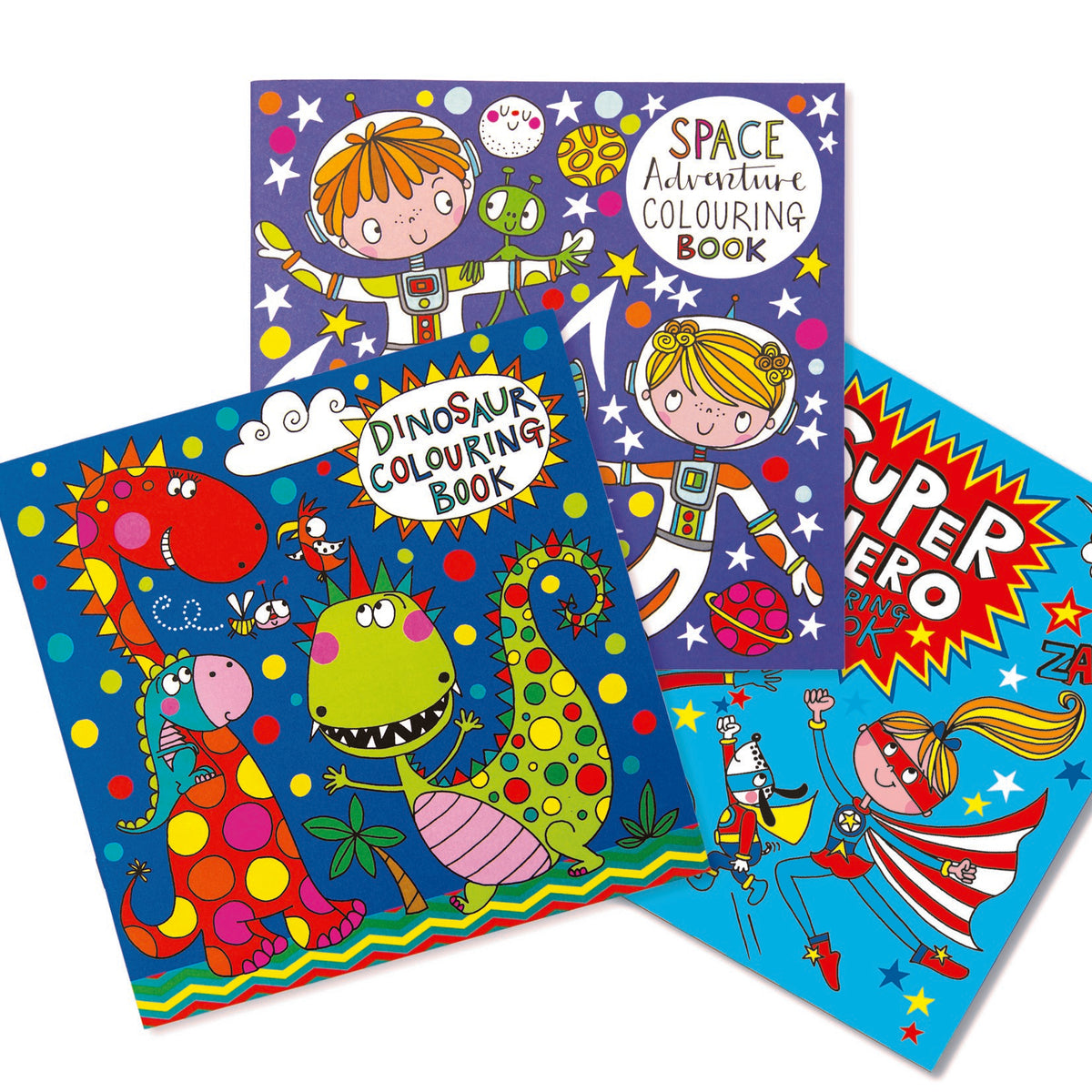 Dinosaurs, Space &amp; Superheroes Colouring Book Set of 3