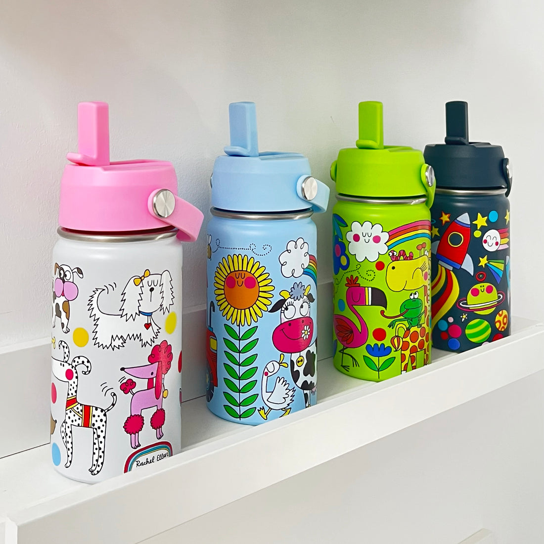 Dogs Kids Insulated Stainless Steel Water Bottle - 340ml