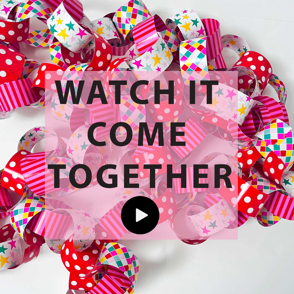 Party Paper Chain Kit - Patterned - Checks, Spots, Stripes and Stars