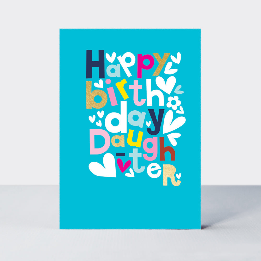 Checkmate - Daughter Birthday Teal Words  - Birthday Card