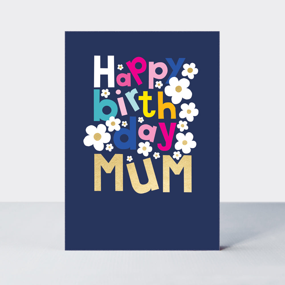 Checkmate - Mum Birthday Navy Floral  - Birthday Card
