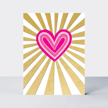 Foiled Pack of notecards - Neon heart/blank