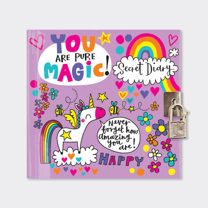 Lockable Secret Diary - You Are Pure Magic - Unicorn