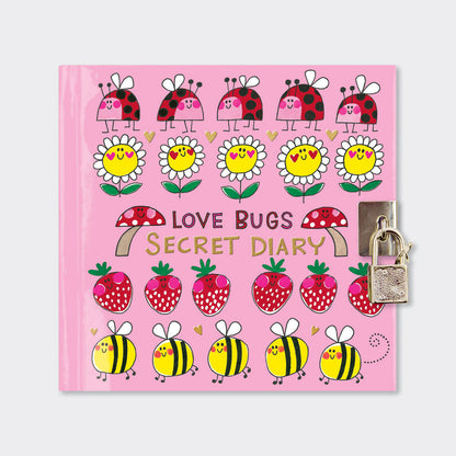 Lockable Secret Diary - Love Bugs (Ladybirds)