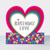Side by Side - Birthday Love Hearts  - Birthday Card