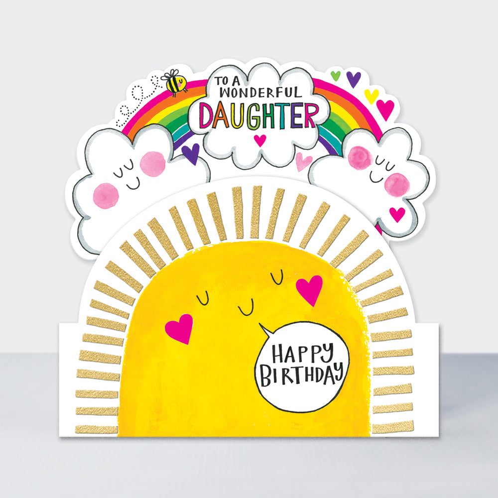 Side by Side - Wonderful Daughter Birthday Sunshine Rainbows  - Birthday Card