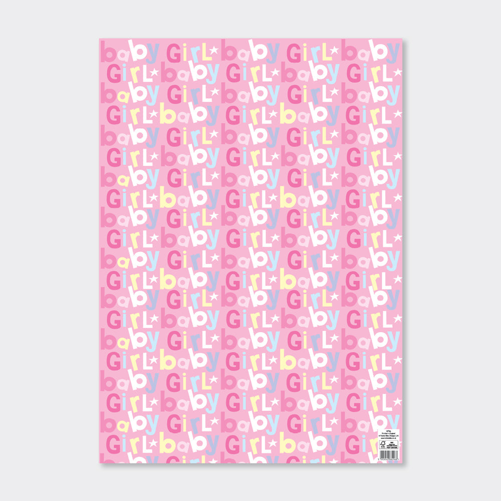 Gift Wrap Sheet  - Pink Baby Girl