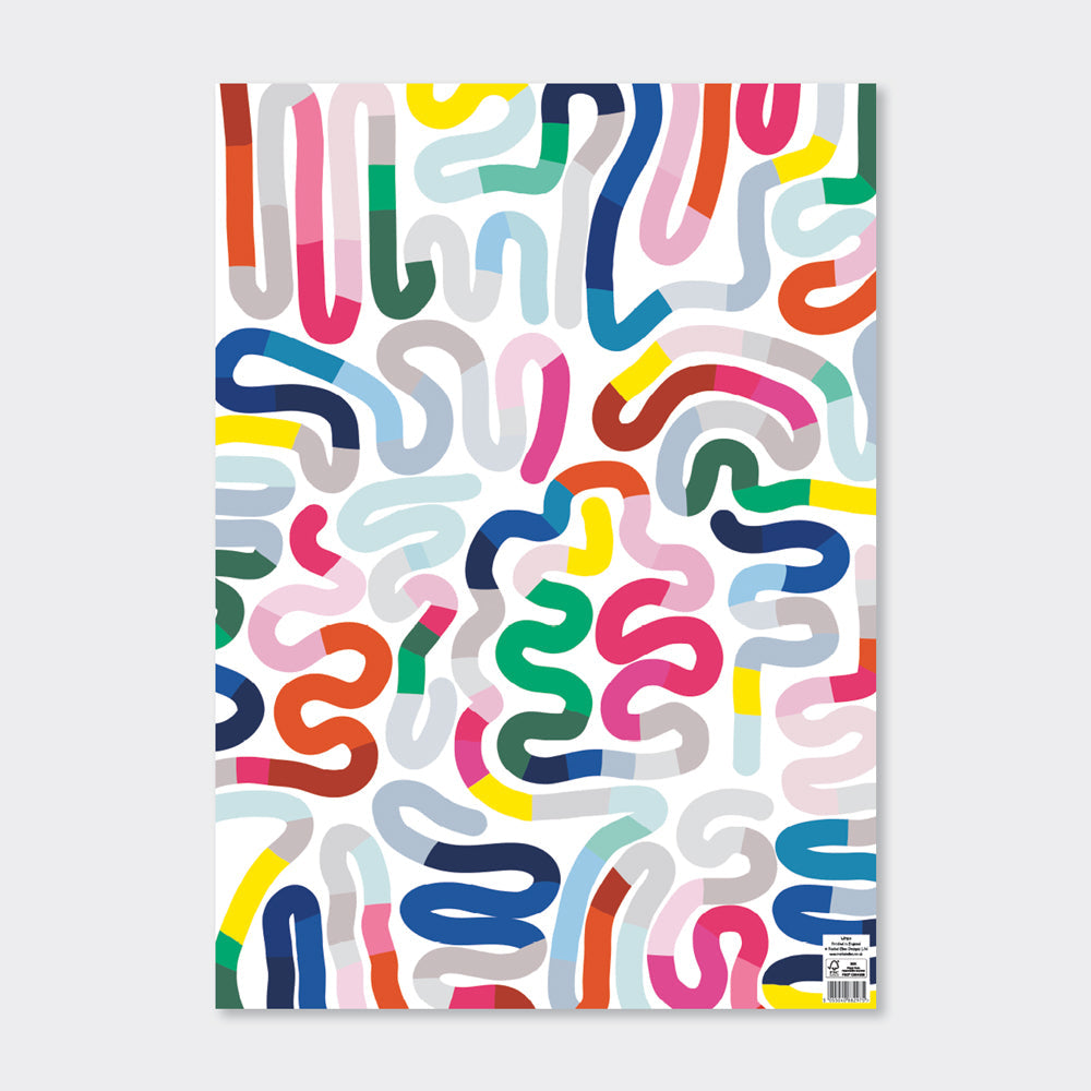Gift Wrap Sheet  - Colourful Wiggle