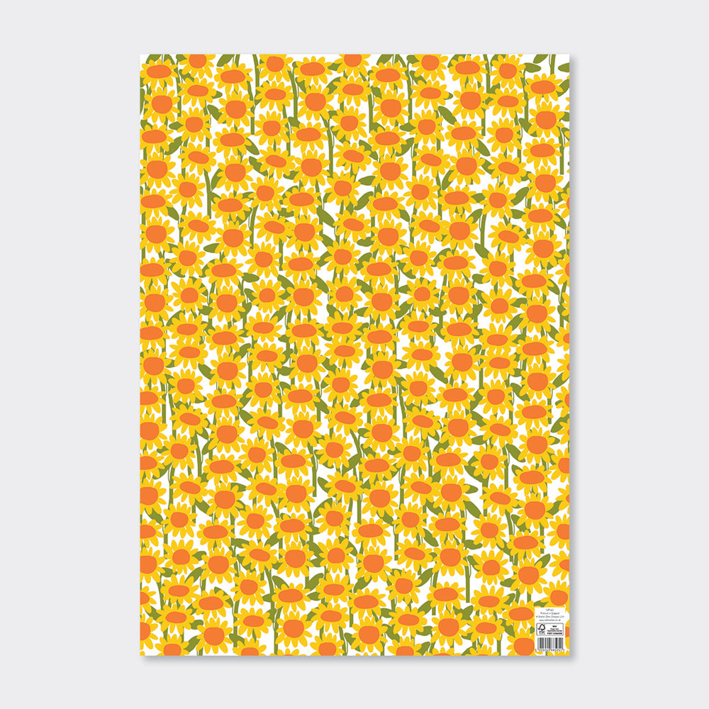 Gift Wrap Sheet  - Yellow Sunflowers